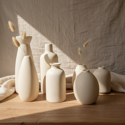 soliflore céramique beige